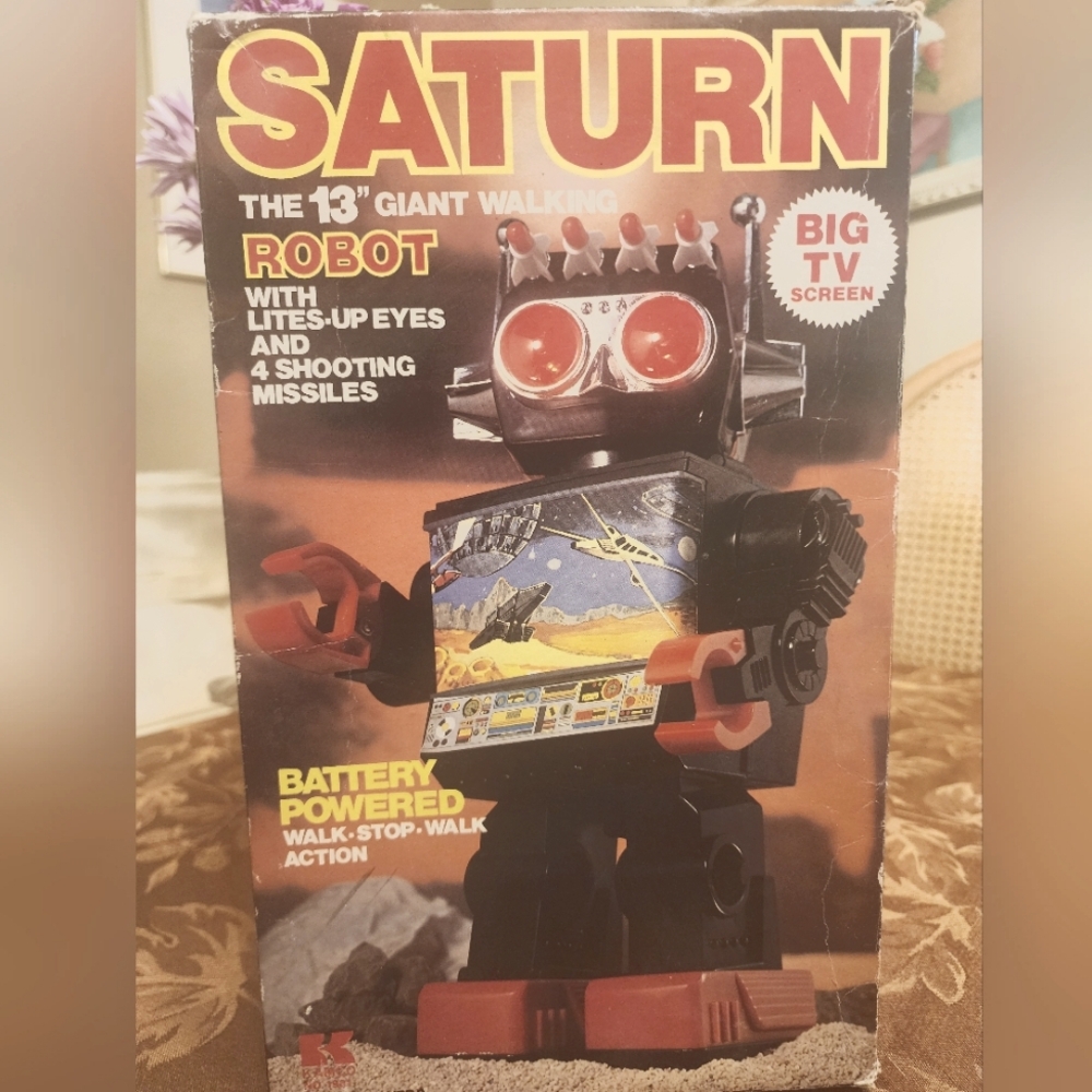 SATURN ROBOT Black Vintage 1981 in Original Box